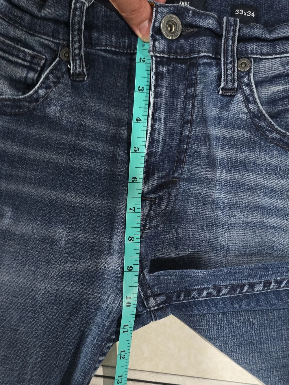 BKE Men's Straight Jeans in Dark Blue Wash Size‎ 33 X 34